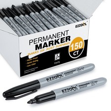 Permanent Markers Bulk, 150 Pack Fine Tip Black Permanent Markers, Waterproof...