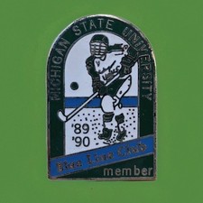 Michigan State University Blue Line Club Hockey Pin/Button 1989-1990 Member Pin