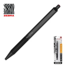 Zebra G-450 Premium Metal Barrel Retractable Gel Pen, Rubber Grip, Black
