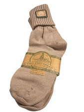 Vintage Ribbed Cuff Ankle Slouch Bobby Socks Ribbed New Old Stock Khaki 9-11