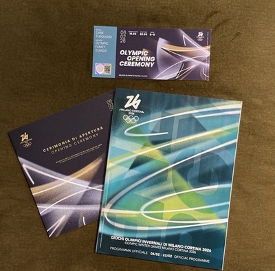 Milano Cortina 2026 Opening Ceremony Olympic Family Ticket + Official Program +
