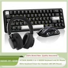 65 Wired RGB Gaming Keyboard and Mouse Combo with Wireless Over-Ear Headset