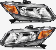 Pair Left Right Headlights Light Bulbs For Honda Civic Sedan Coupe 2012 2013