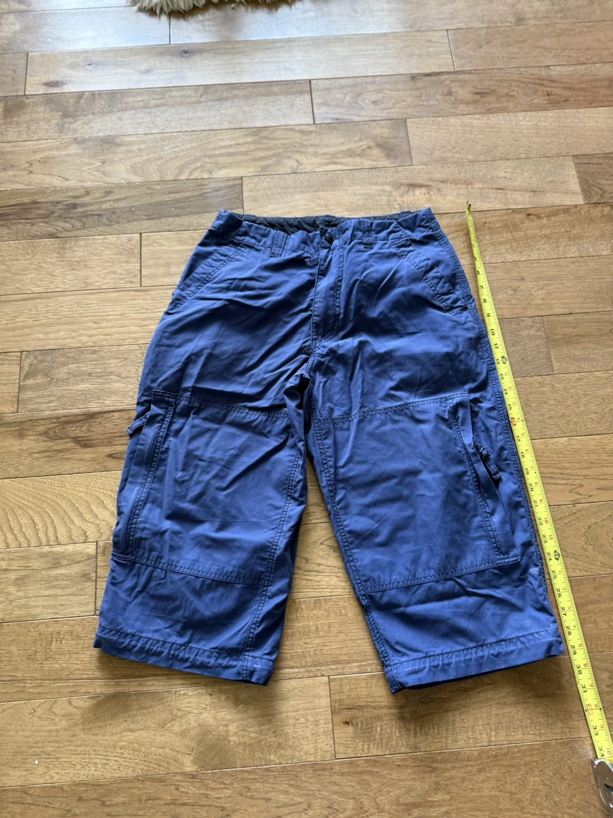 Y2K Gap Cargo Capri Pants Blue Tech Utility Hiking Gorpcore Tactical Shorts Vtg