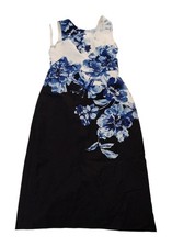 Maeve by Anthropologie Floral Print Dress Blue White Black New