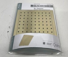 Glacier Bay Modern 1-Spray Pattern 8in. Fixed Shower Head in Matte Gold