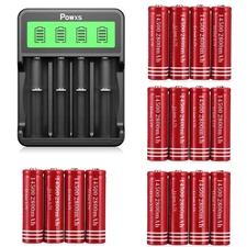 2800mAH 3.7V 14500  Lithium Li-ion Rechargeable Batteries + Charger Lot