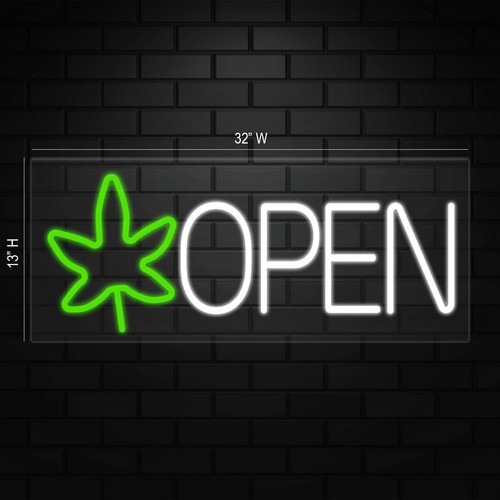 Insegna Dispensario Aperta per Espositori Aziendali | LED Flex Neon | 32"W x 13"H x 1"D - Foto 2 di 5