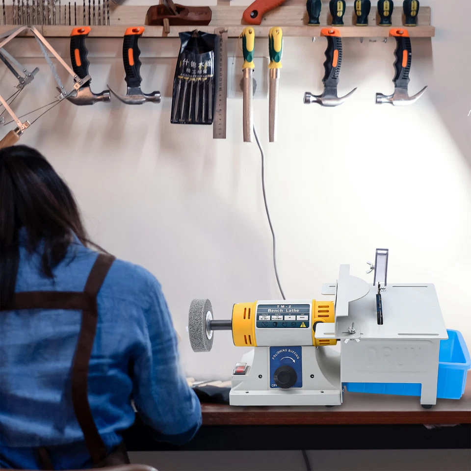 350W Mini Table Saw Jade Rock Bench Lathe Polisher Grinder Cutting Machine 0-4MM - Image 3 of 4