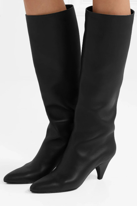 Laurence Dacade Women's Salome Leather Knee High Boots Black Size Euro 40 US 9