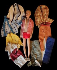 1960's Genuine KEN DOLL w/over 10 pcs of clothing-Excellent 