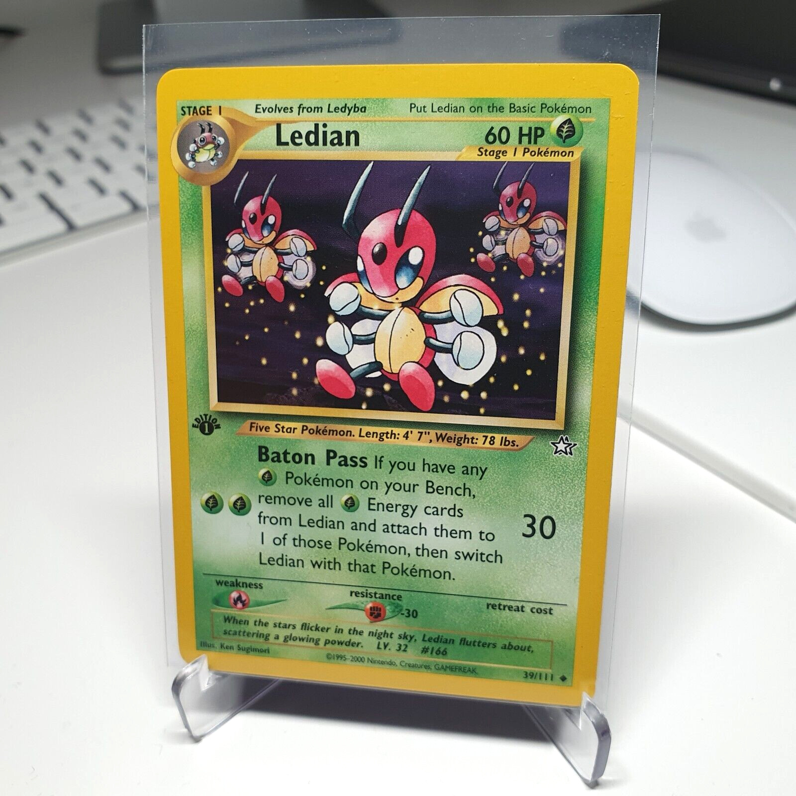 Pokemon card Ledian 1st Edition 39/111 Neo Genesis Near Mint