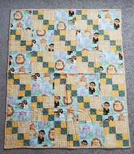 Baby Quilted Blanket Safari Animals 47" x 39.5" Reversible