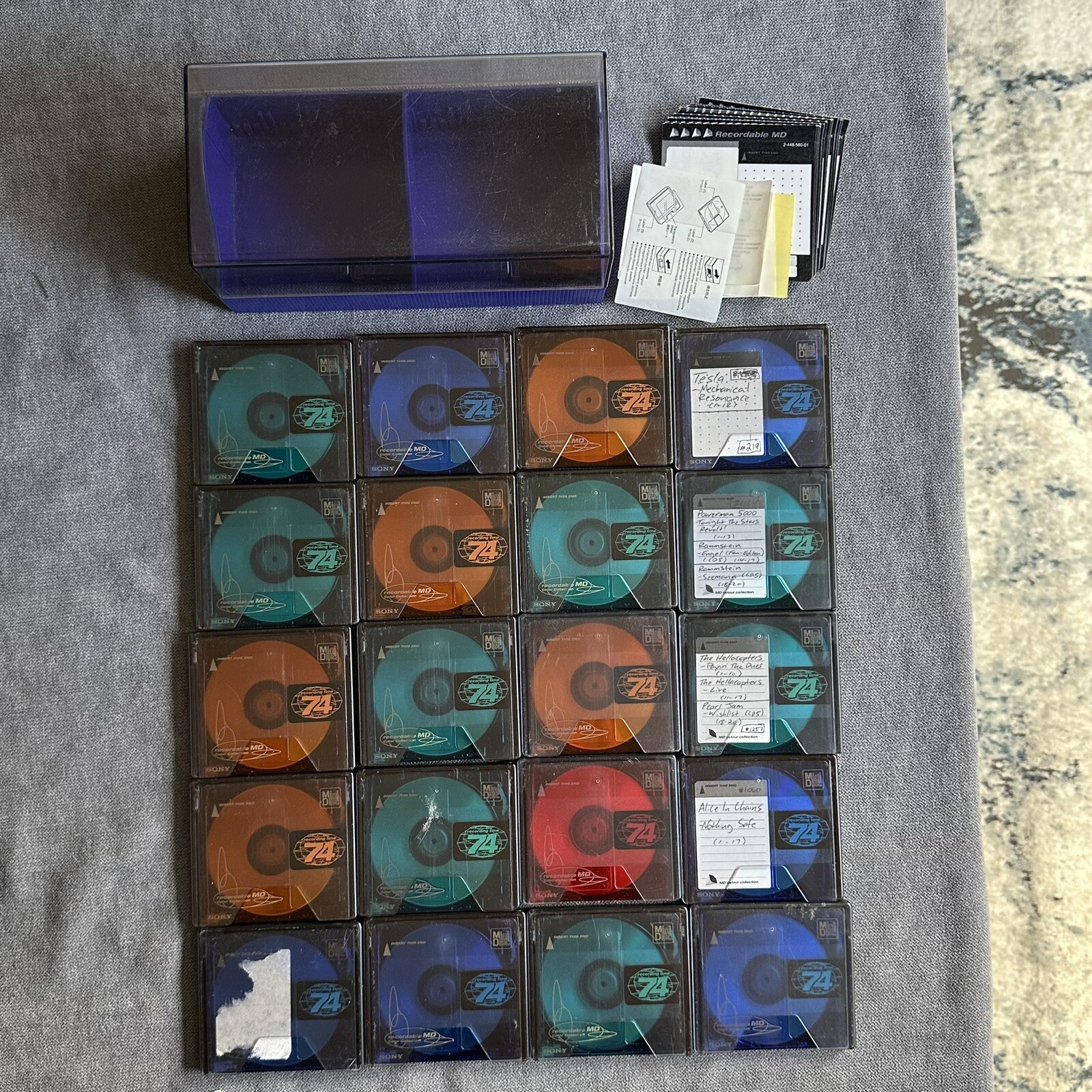 Lot of 20 Blank Sony Color MiniDiscs with Case and Labels eBay