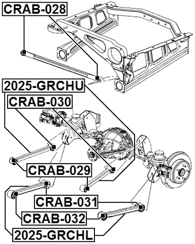 Varilla de control lateral trasera Febest 2025-GRCHL OEM 52089630AC Foto 2 de 3