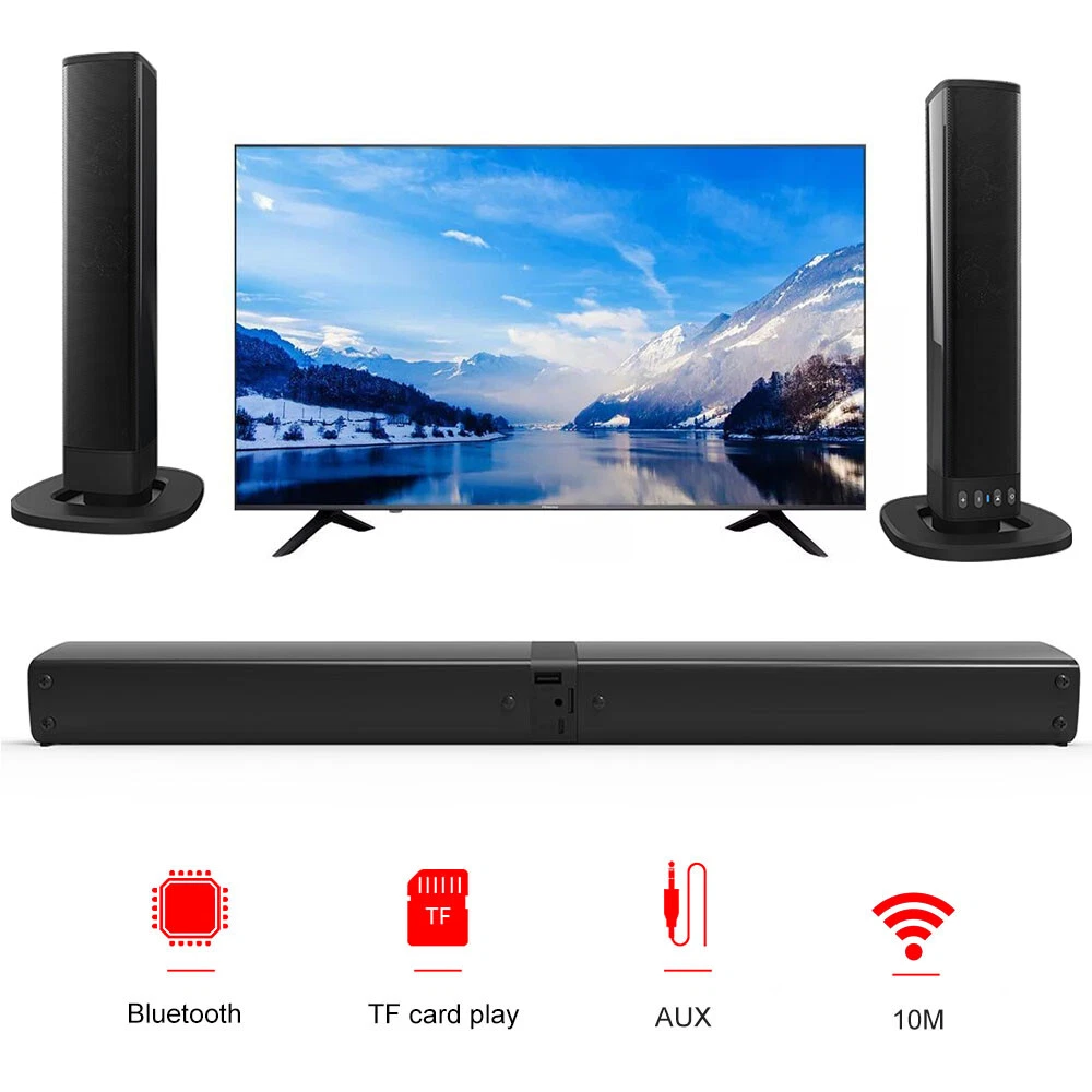 Bluetooth 5.0 Home TV Sound Bar Speaker System Wireless Subwoofer 3D  Surround