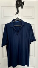 Port Authority K500 Men's Size L Silk Touch Classic Polo Shirt Navy Short Sleeve