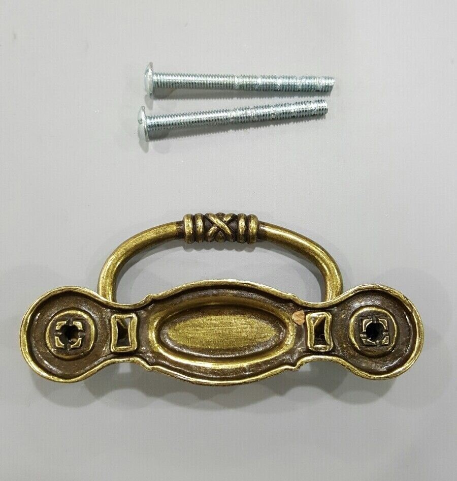 2 PCS VINTAGE BRONZE DRAWER RING PULL HANDLES BRONZE DROP RING PULL