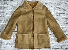 Beautiful Duck Sport New York Camel Shearling Fur Sheepskin Pockets Women M