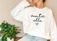 Personalised Auntie Sweatshirt Est Jumper Auntie Uncle Gifts for Her Sister Gift