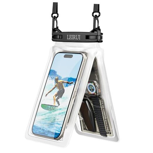 Large Waterproof Phone Pouch, Double Space Floating Water Proof Phone Clear