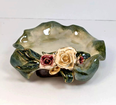 Blue Sky Heather Goldminc Candle Holder 2002 Music Box Rose Green Waltz Flowers