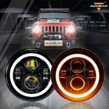2x 7Inch Round LED Headlights Halo Angle Eyes for Jeep Wrangler JK LJ 97-2018