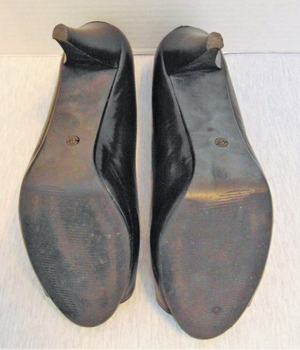 WORTHINGTON Women's Heels Shoes Size 8M Black Pumps Open Toe Metal Buckle - Picture 7 of 9