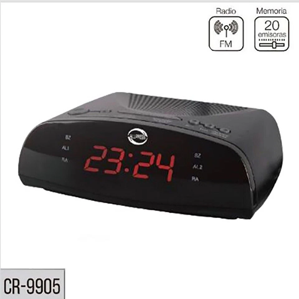 RADIO SVEGLIA DIGITALE DISPLAY LED RADIOSVEGLIA COMODINO FM 20 STAZIONI 9905 SC0