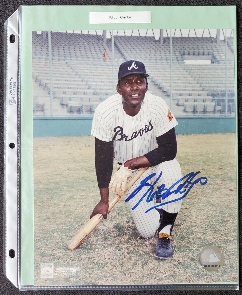 Fotografia autografada Rico Carty Atlanta Braves MLB 8x10 - Imagem 3 de 4