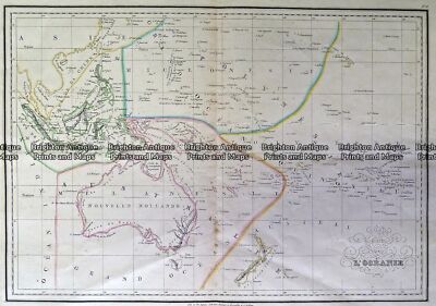 Antique Map 230 536 Carte De L Oceanie By Malte Brun C 1836 Ebay