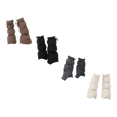 Winter Puffer Leg Warmers for Women Soft Long Socks for Street Sports Hiking
