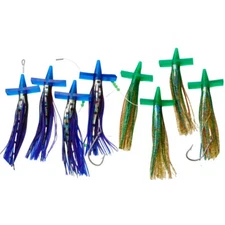 Green Color Teaser Chain Bird Head Teaser Saltwater Trolling Lure Bag with Hook