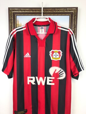 Bayer 04 Leverkusen Home football shirt 2001 Soccer Adidas Mens
