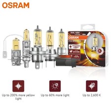 Lámpara halógena amarilla OSRAM 12V H1 H3 H4 H7 H8 H11 H16 9005 9006 2600K