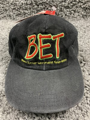 Vintage 1990s BET Black Denim Entertainment Television Network Strapback Hat