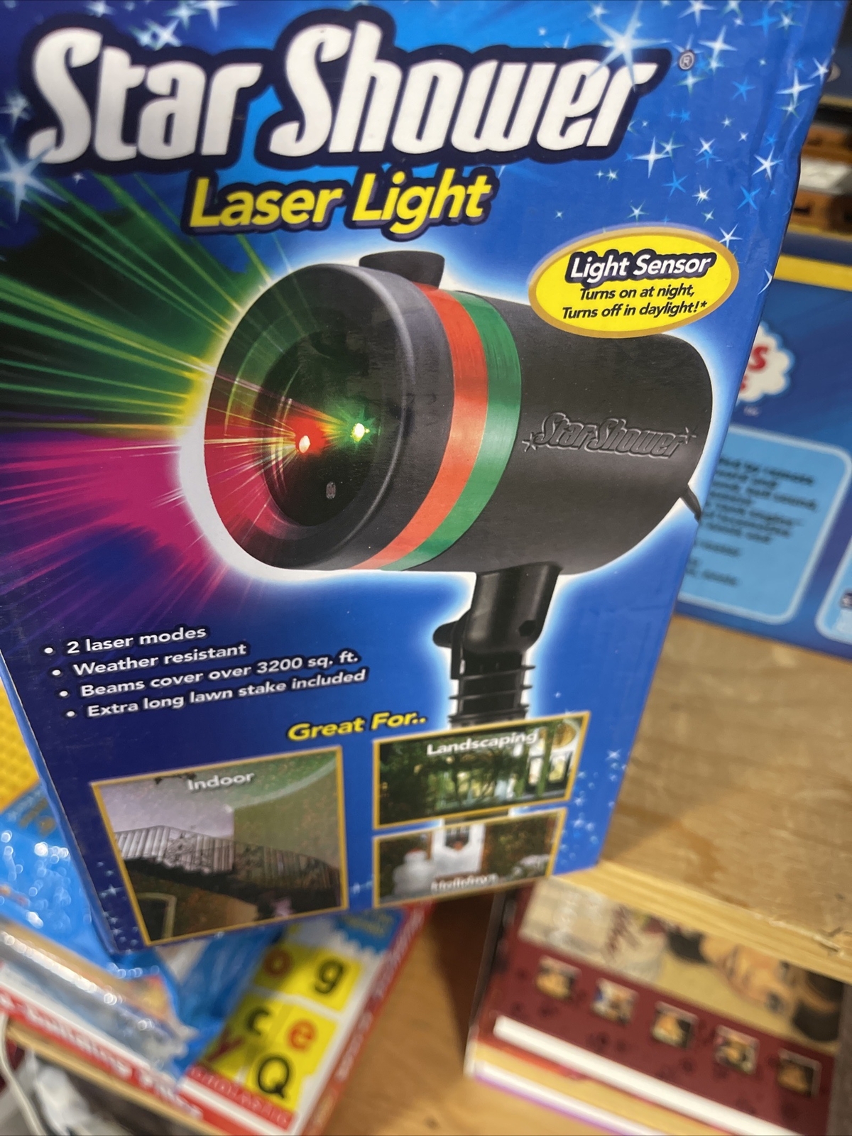 Star Shower Laser Light with Light Sensor by BulbHead Hard to Find
