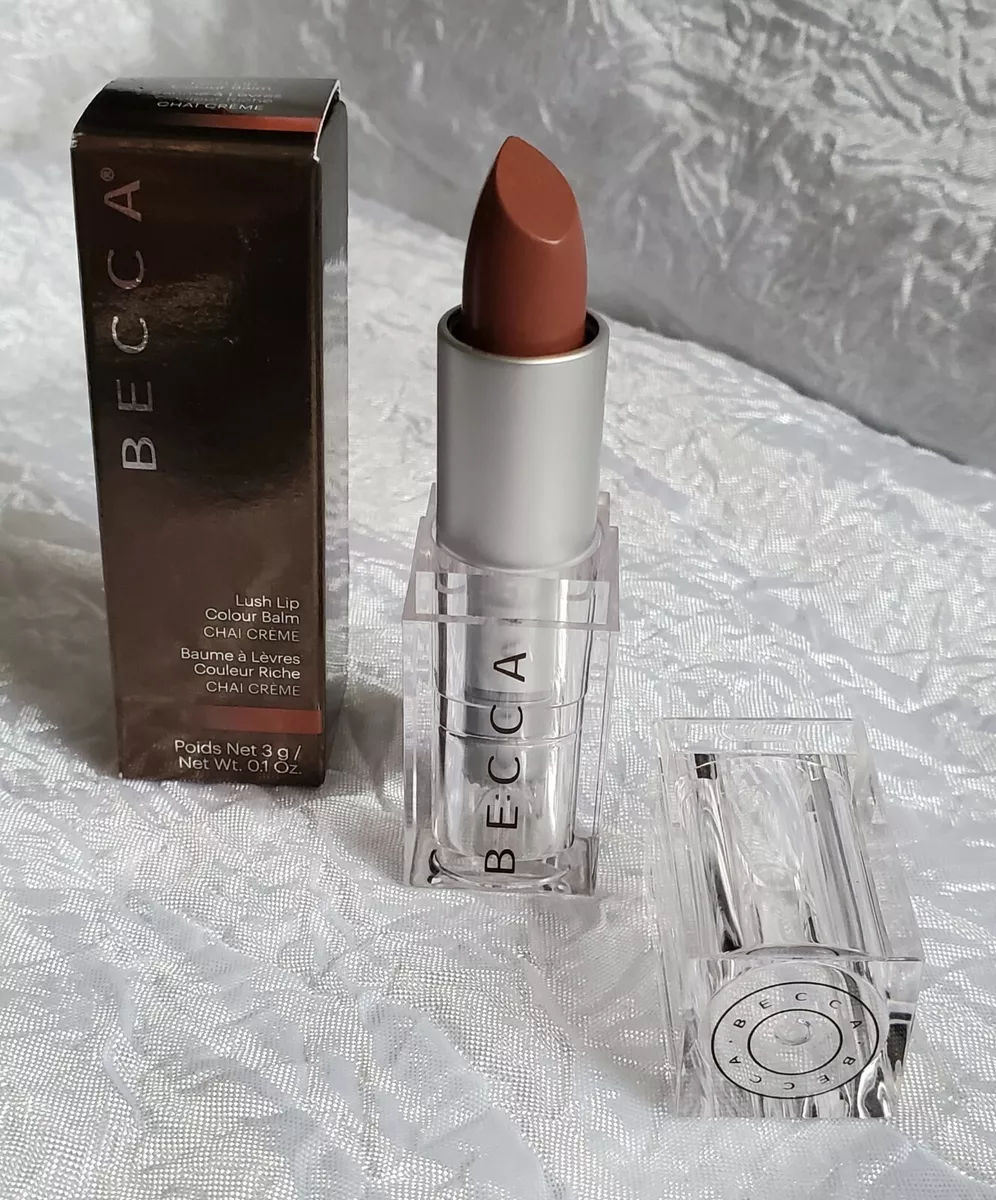 Becca Lush Lip Color Balm CHAI CREME Tawny Brown Medium Dark Lipstick Nude  | eBay