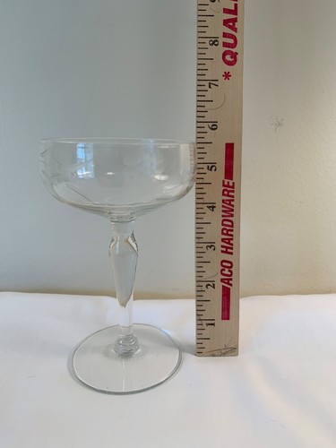 Juego de 6 vasos de champán/sorbete elegantes grabados de colección con flores y hojas - Imagen 10 de 12