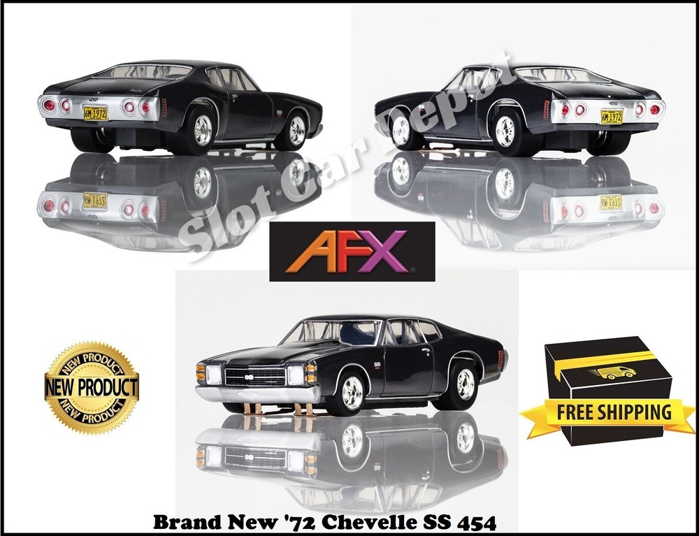 AFX 1972 Chevelle SS454 Mega G+ HO Slot Car in Black