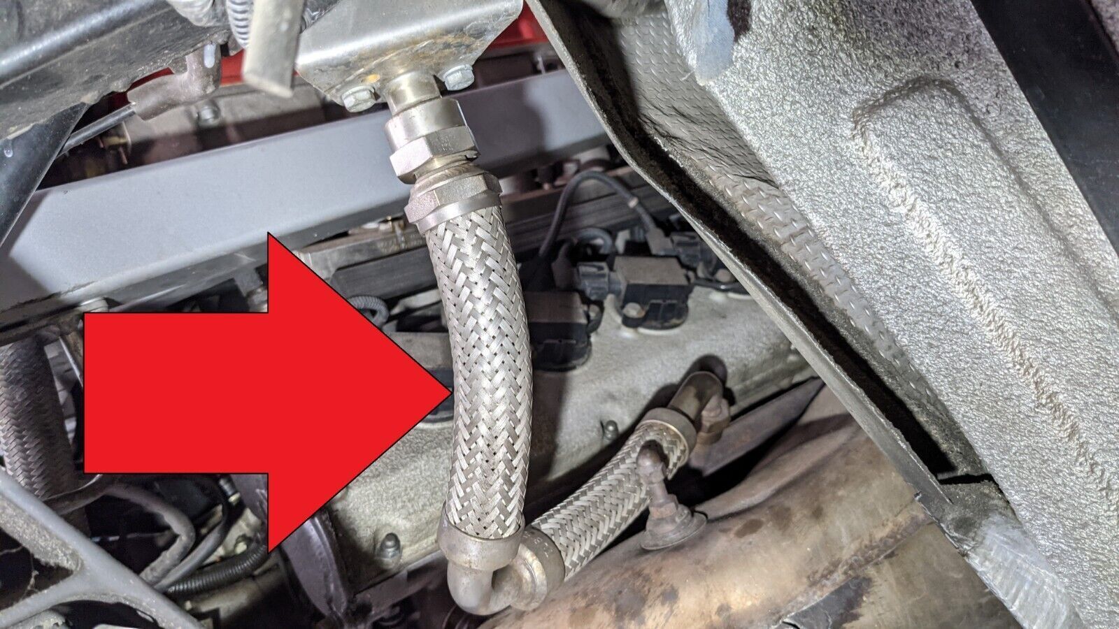 FERRARI 360 PARTS  SECONDARY AIR INJECTION HOSE FROM VALVE TO MANIFOLD 183730