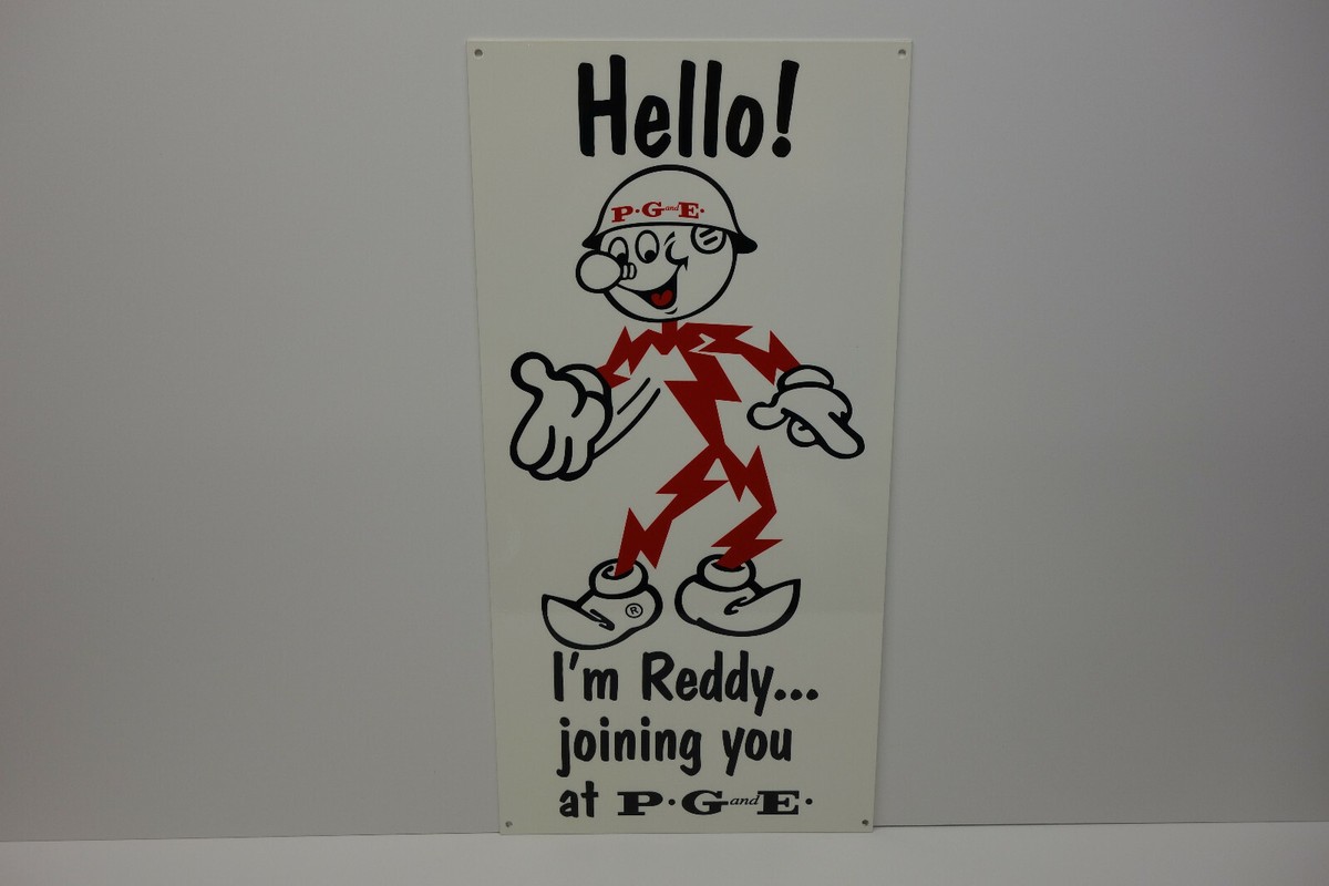 Reddy Kilowatt PG&E DIE RECTANGLE SIGN 