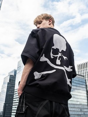 MASTERMIND Skull Knit Jacquard Sleeveless Vest   Oversized Dark MMJ T-Shirt