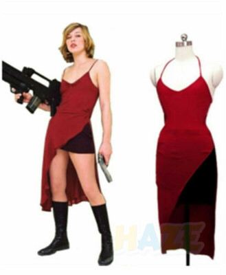 Resident Evil Alice Red Kleid Cosplay Costume Halloween Sexy Kleid Frauen Gift