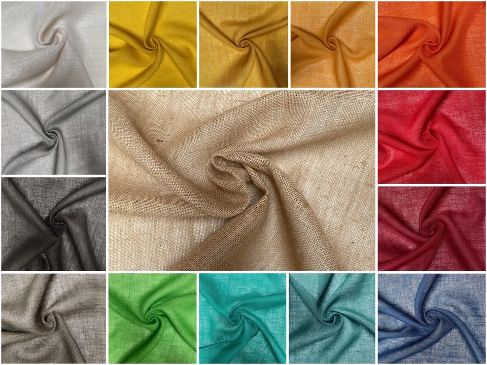 Jute Stoff Sackleinen farbig Meterware Rupfen 100% Natur Leinen 150cm breit - Bild 2 von 2