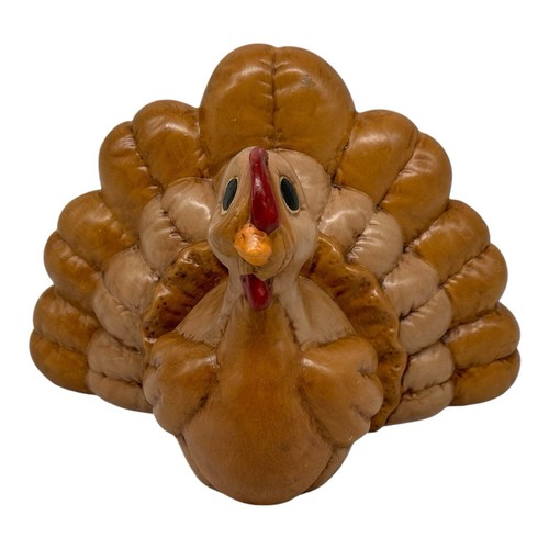 Vintage Ceramic Hand Painted Turkey 5” Tall Thanksgiving Patchwork - Picture 5 of 10