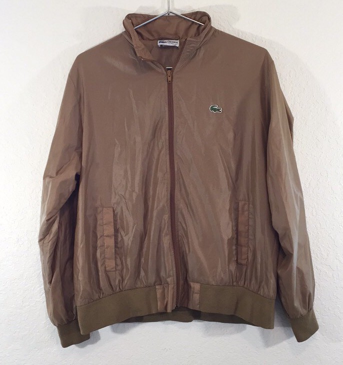 Vintage The Lacoste Club Men's Light Brown Lightweight Windbreaker