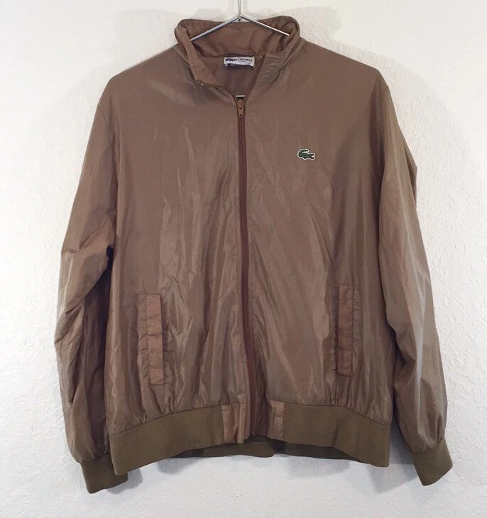 Vintage The Lacoste Club Men's Light Brown Lightweight Windbreaker Jacket Large