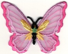2 " Pink Spring butterfly Embroidery patch
