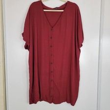 Madewell Maroon Button Front Easy Dress 3X Casual Comfort Everyday